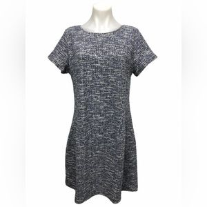 NWT | LOFT Ann Taylor Women’s Size 10 Open Back Tweed Dress | Blue, Short Sleeve